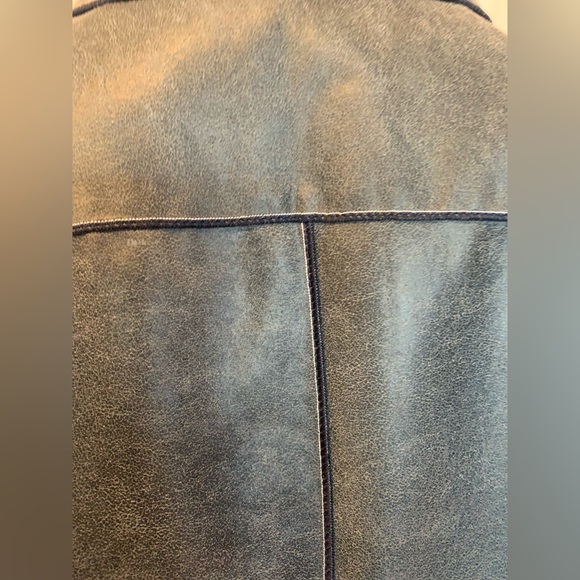 Rozae Nichols Leather Jacket Button Down Blue Size Large - Picture 5 of 7